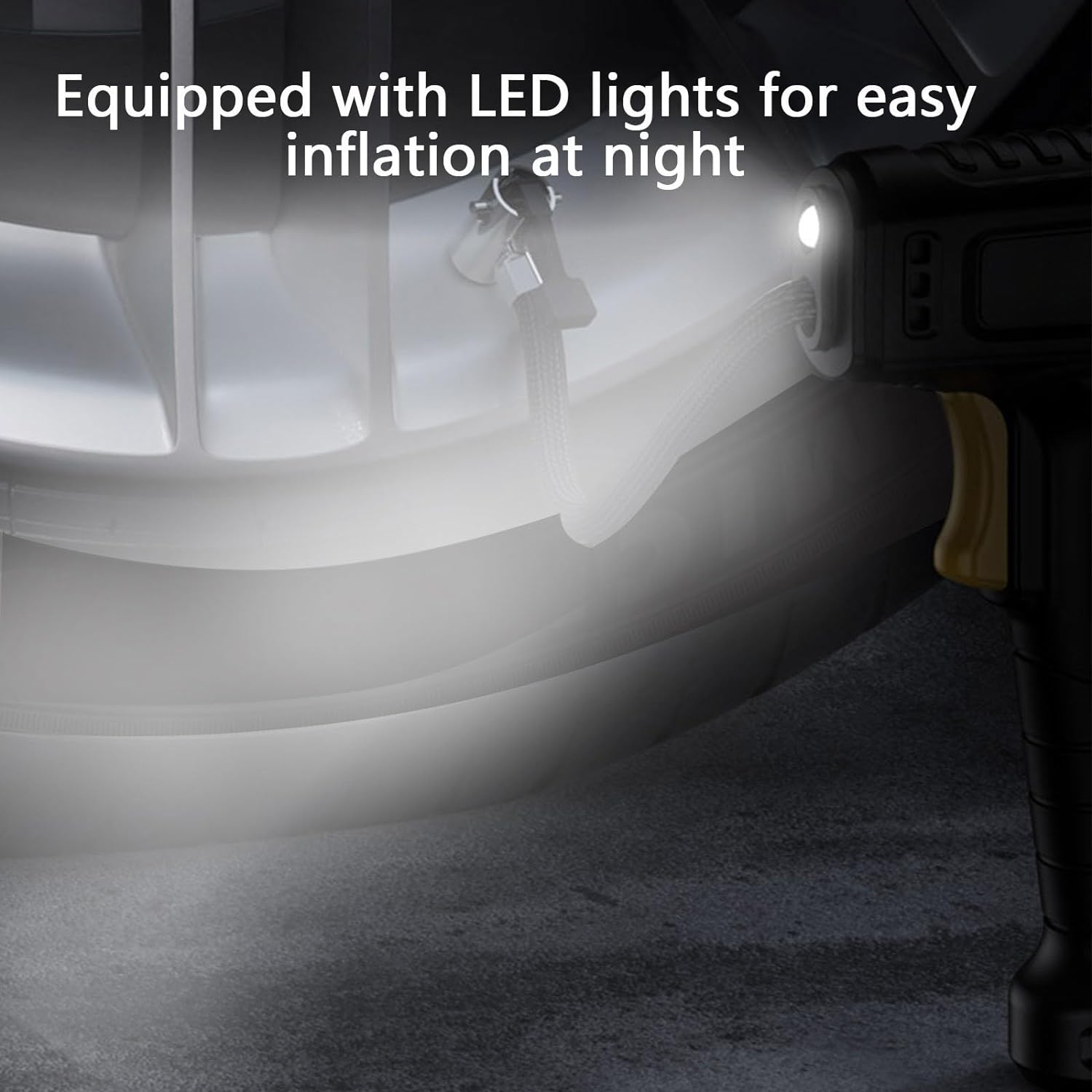 Tire Inflator Pump with Emergency LED Light - 12V