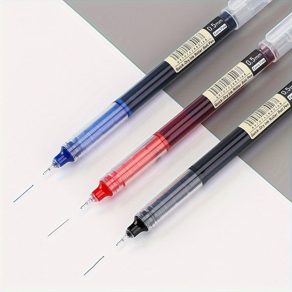 Luckins 30-Pack Quick-Dry Gel Pens, 0.5mm Fine Tip, Assorted Colors (Black/Blue/Red)