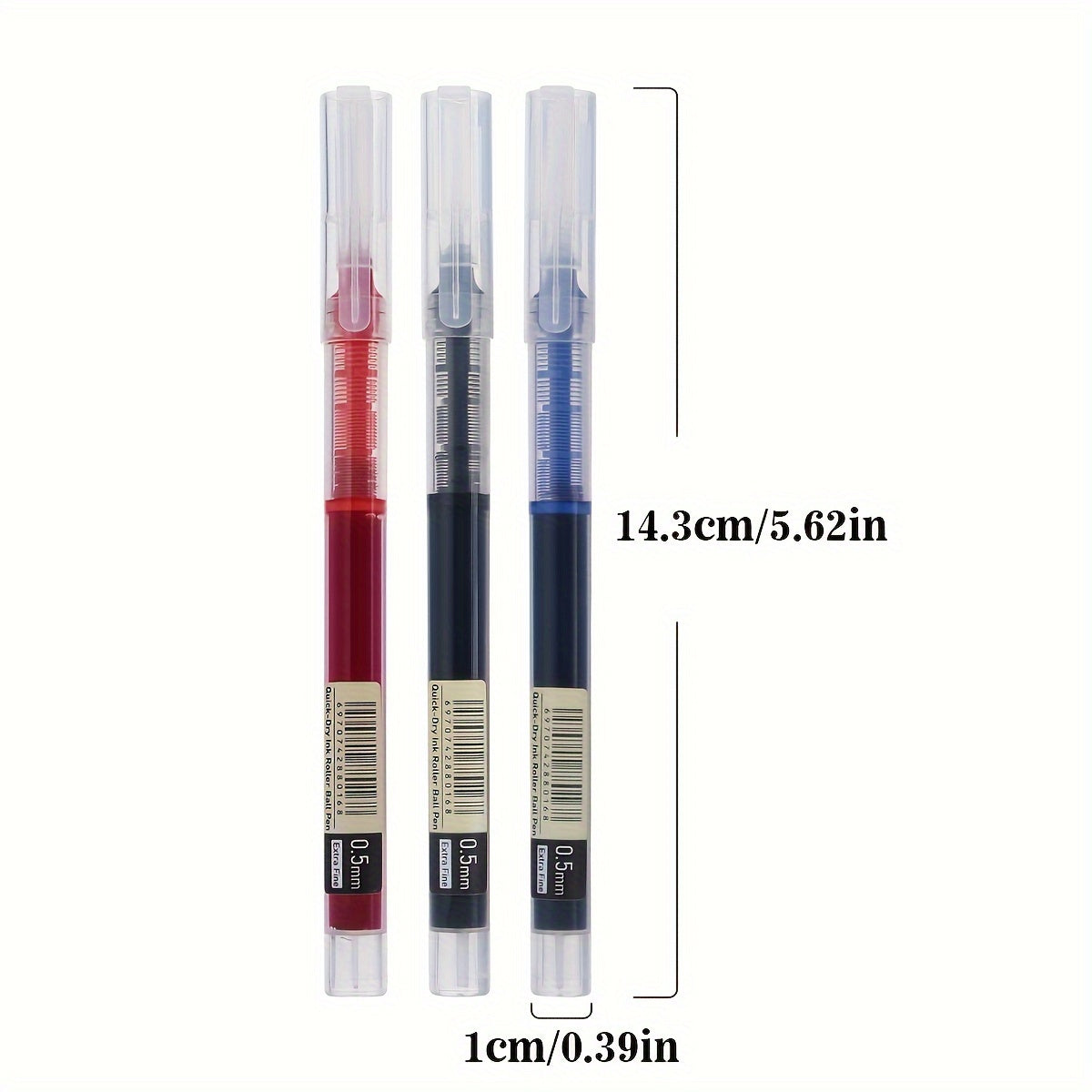 Luckins 30-Pack Quick-Dry Gel Pens, 0.5mm Fine Tip, Assorted Colors (Black/Blue/Red)