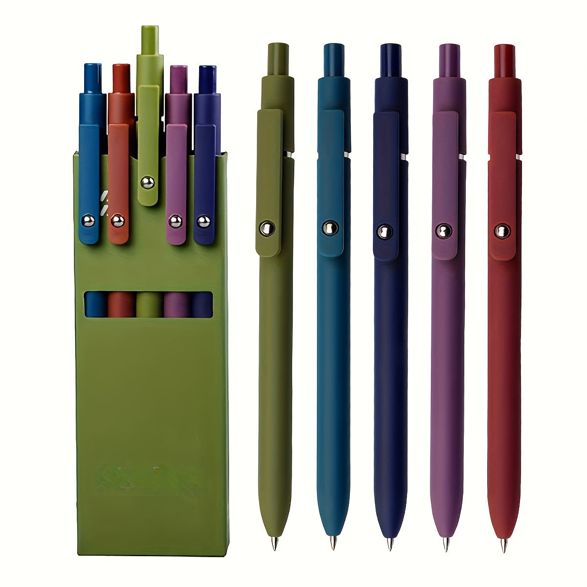 Luckins 5-Pack Retractable Gel Pens, 0.5mm Fine Tip, Assorted Colors