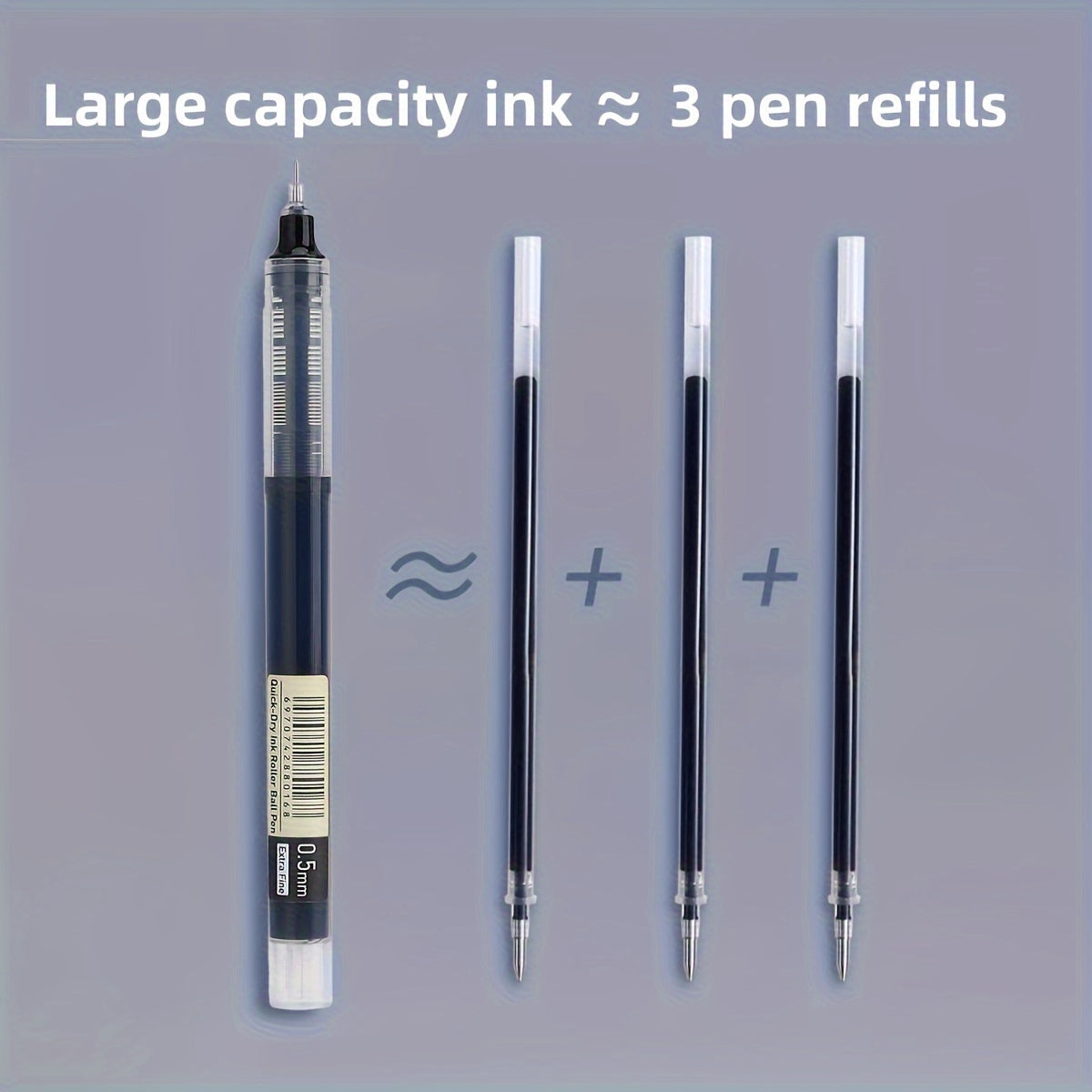 Luckins 30-Pack Quick-Dry Gel Pens, 0.5mm Fine Tip, Assorted Colors (Black/Blue/Red)