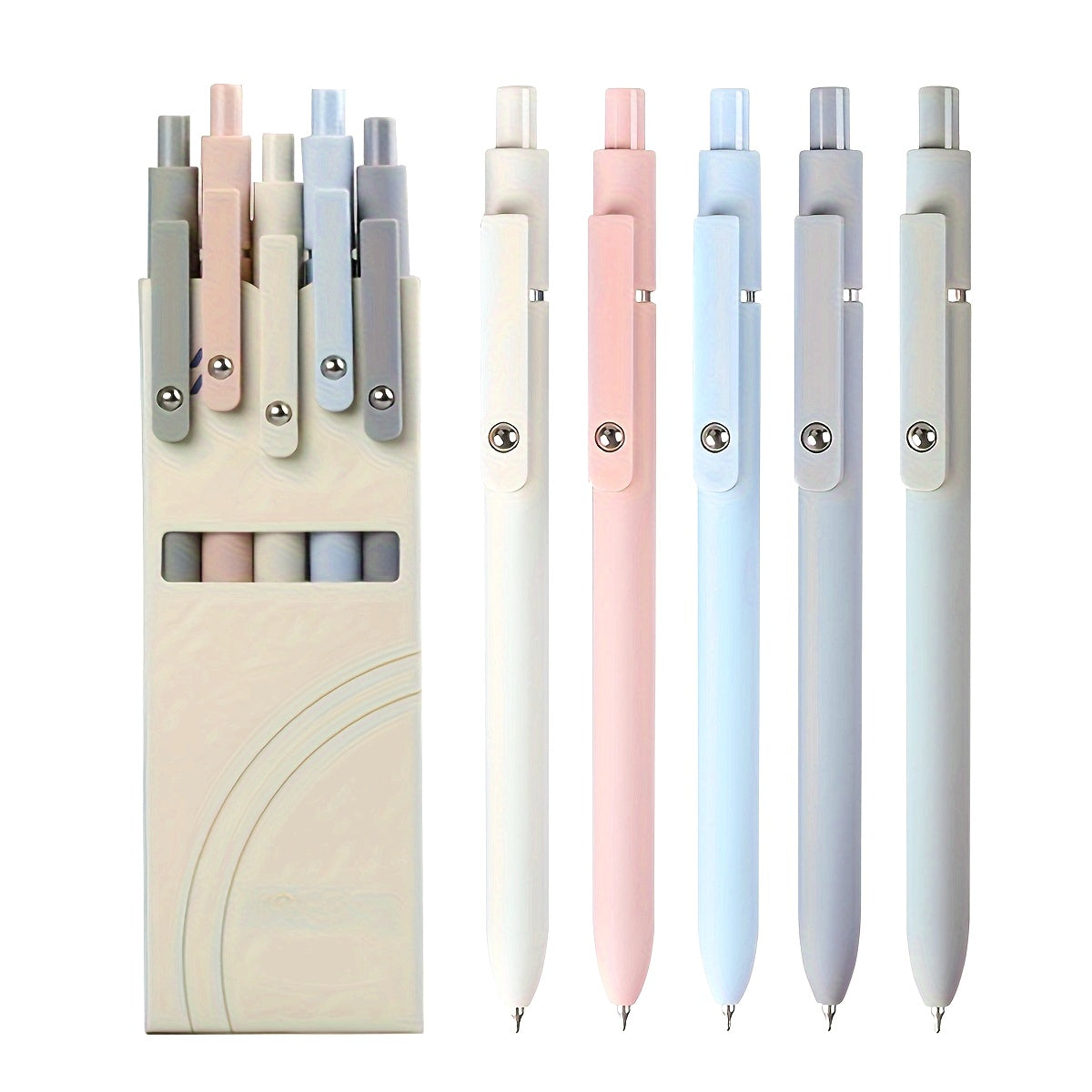 Luckins 5-Pack Retractable Gel Pens, 0.5mm Fine Tip, Assorted Colors