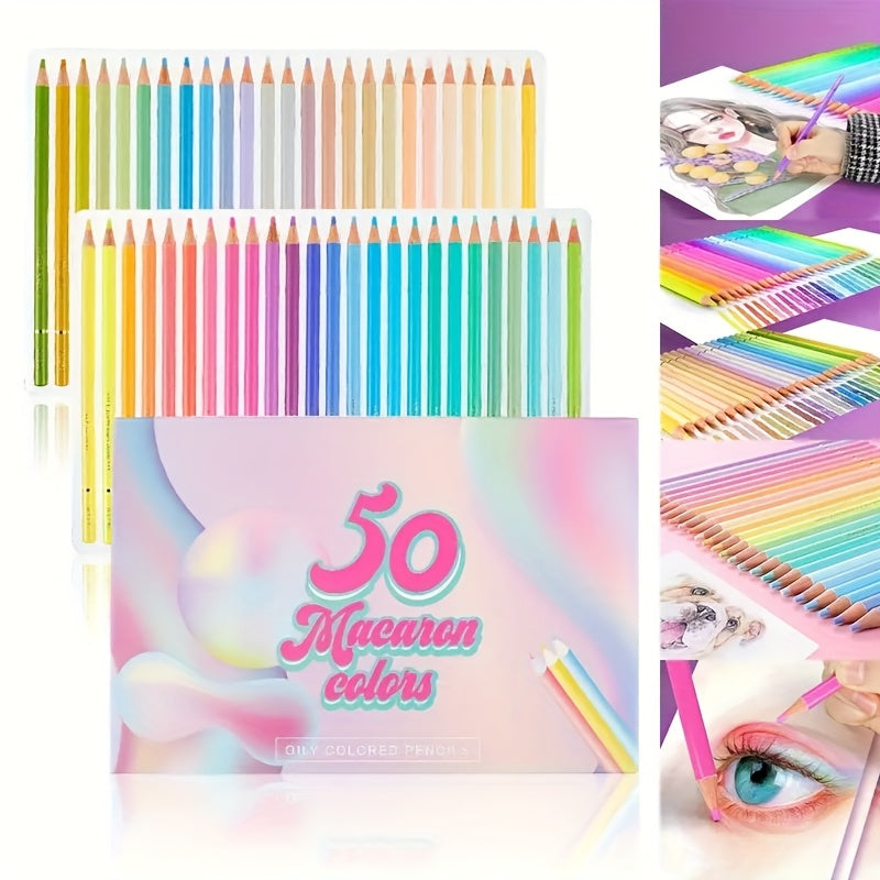 Luckins Macaron Oil-Based Colored Pencils Set, Soft Core Drawing Pencils