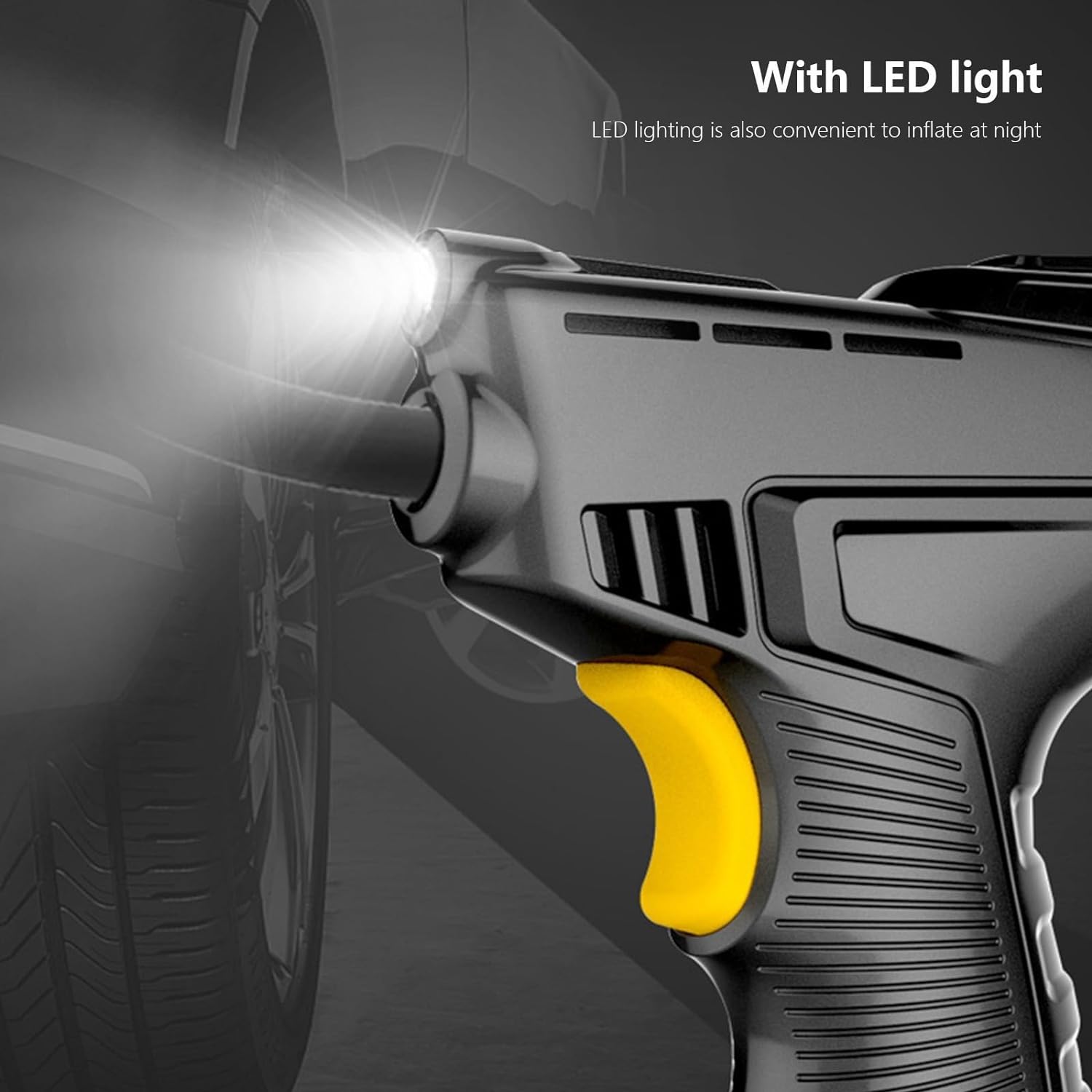 Tire Inflator Pump with Emergency LED Light - 12V
