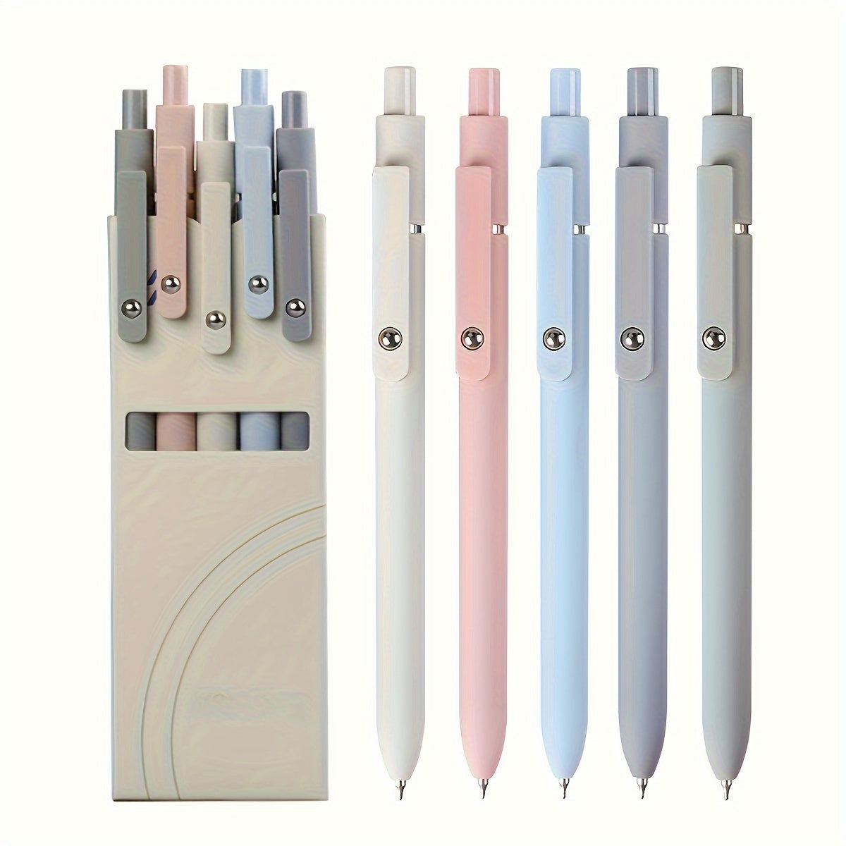 Luckins 5-Pack Retractable Gel Pens, 0.5mm Fine Tip, Assorted Colors